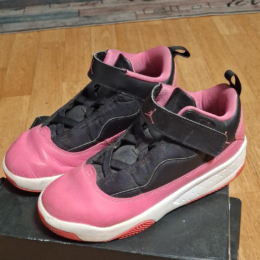 Jordan Pink and Black Athletic Sneakers